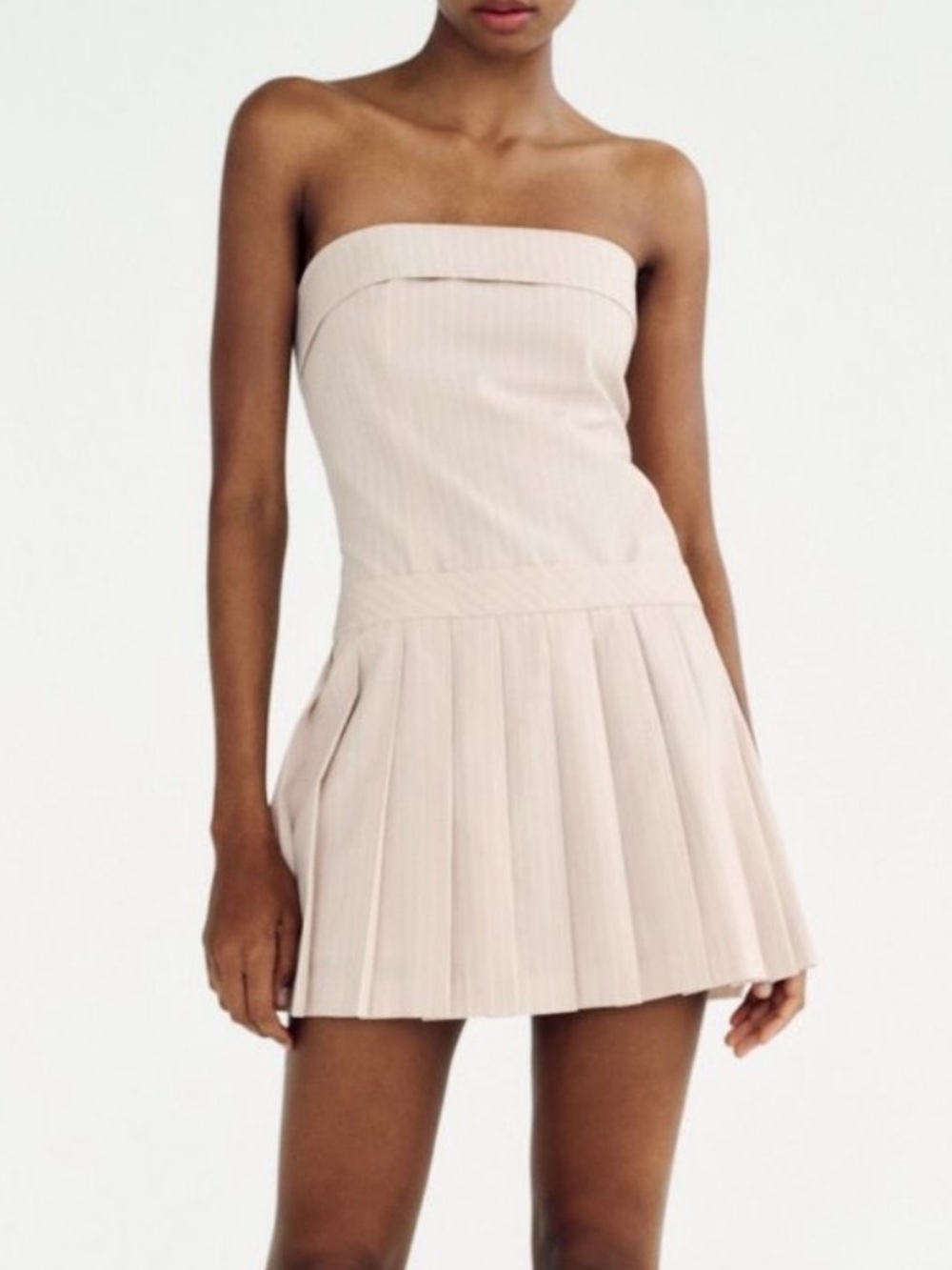 Zara striped strapless mini dress